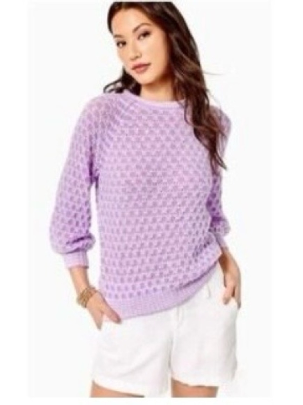 Lilly Pulitzer Lilac Textured Crewneck Sweater